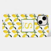 Coques Case-Mate iPhone Citrus citron moderne Nom du monogramme (Verso (horizontal))