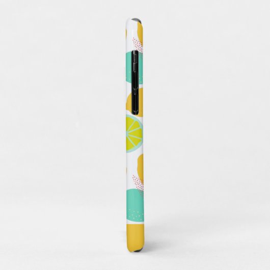 Coques Case-Mate iPhone Citrus citron Motif en Jaune Turquoise Personnalis (Dos/Gauche)