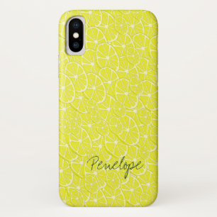 Case-Mate iPhone Case Citrus frais à tranche de citron jaune Motif avec 