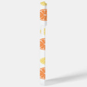 Coques Case-Mate iPhone Citrus Motif Citron orange Monogramme rond Blanc (Verso / Droite)