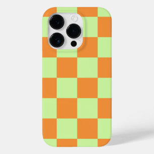 Coque Pour iPhone 14 Pro Citrus vert orange À damiers En vichy Motif