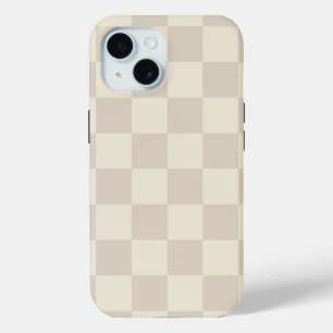 Coque Pour iPhone 15 Clair Brown et blanc cassé