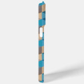 Coques Case-Mate iPhone Clair Classique Bleu Gris Bois Polygone Art Motif (Verso / Droite)