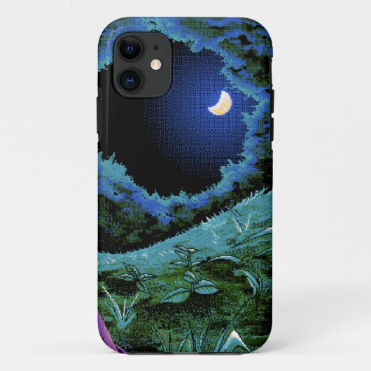 Coques Case-Mate iPhone Clair de lune de pixel de 8 bits (Dos)