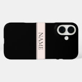 Coques Case-Mate iPhone Clair rose pâle Bleu Bande et Élégant Texte modifi (Verso (horizontal))