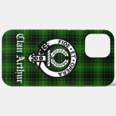 Coques Case-Mate iPhone Clan Arthur Crest Badge & Tartan (Verso (horizontal))