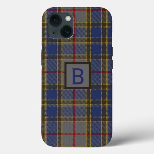Coques Case-Mate iPhone Clan Balfour Plaid Monogramme (Verso)