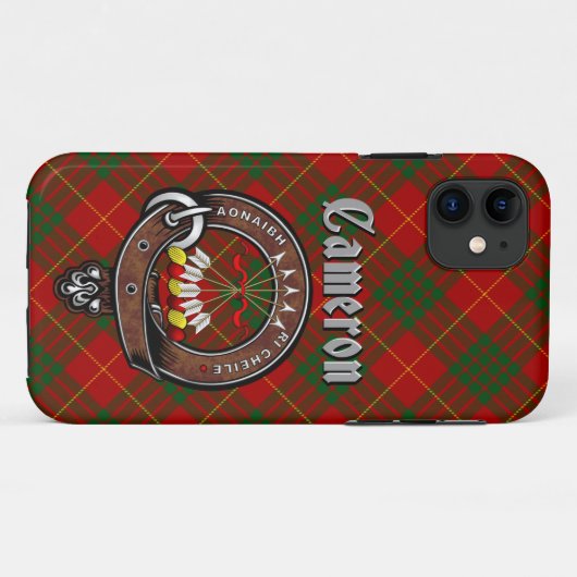 Coques Case-Mate iPhone Clan Cameron Badge & Tartan Téléphone Case (Dos (Horizontal))