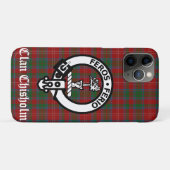 Coques Case-Mate iPhone Clan Chisholm Crest Badge & Tartan (Dos (Horizontal))
