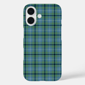 Coques iPhone 16 Clan Douglas Tartan bleu clair et vert plaid