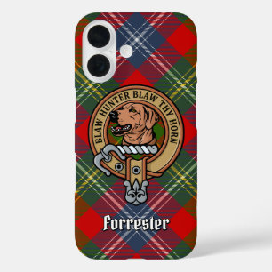 Coques iPhone 16 Clan Forrester Crest sur Tartan