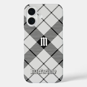 Coques iPhone 16 Clan MacFarlane Tartan noir et blanc