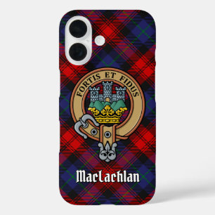 Coques iPhone 16 Clan MacLachlan Crest sur Tartan