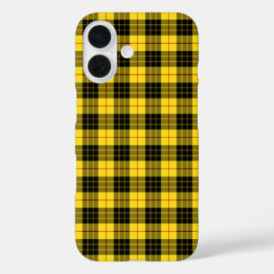 Coques iPhone 16 Clan MacLeod Tartan Jaune et Noir Plaid