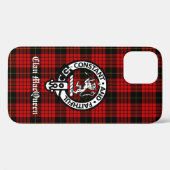 Coques Case-Mate iPhone Clan MacQueen Crest Badge & Tartan (Verso (horizontal))