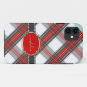Coques Case-Mate iPhone Clan PixDezines stewart tartan/rouge+gris (Dos (Horizontal))