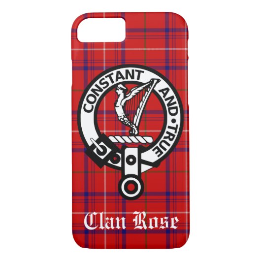Coques Case-Mate iPhone Clan Rose Crest Badge et Tartan (Dos)
