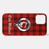 Coques Case-Mate iPhone Clan Wallace Crest Badge et Tartan (Verso (horizontal))