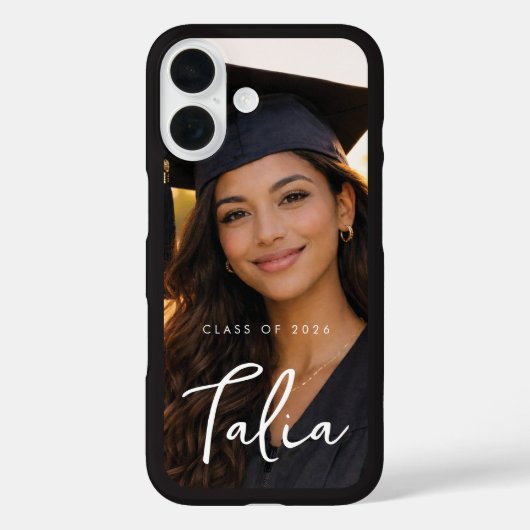 Coques Case-Mate iPhone CLASS OF 2026  |  BLACK EDGE phone case with name (Verso)