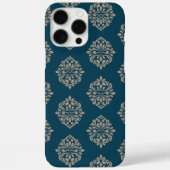 Coques Case-Mate iPhone Classé Damask Regency Midnight Vert & Beige (Verso)