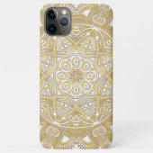 Coques Case-Mate iPhone Classé Faux Gold Mandala Motif d'art en blanc (Dos)