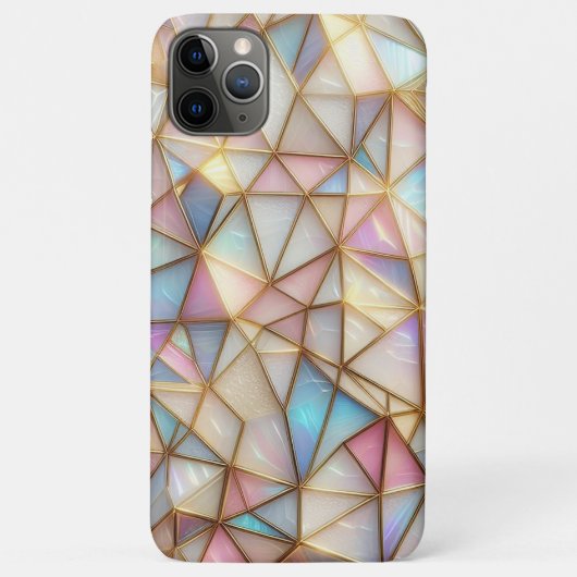 Coques Case-Mate iPhone Classé Faux Iridescente en verre Polygone Mosaïque (Dos)