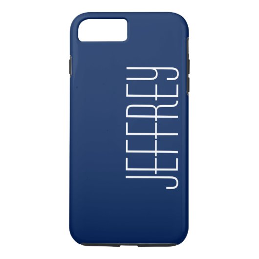 Coques Case-Mate iPhone Classé Sharp Dark Blue & White, Nom Jumbo personna (Dos)