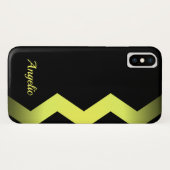 Coques Case-Mate iPhone Classé Zig zag Jaune Personnalisé (Dos (Horizontal))