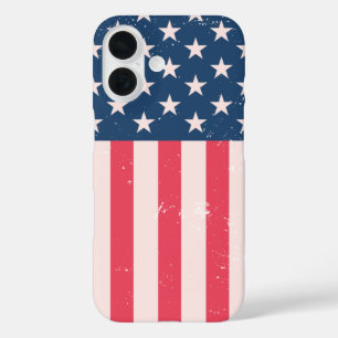 Coques iPhone 16 Classic American Flag Grunge