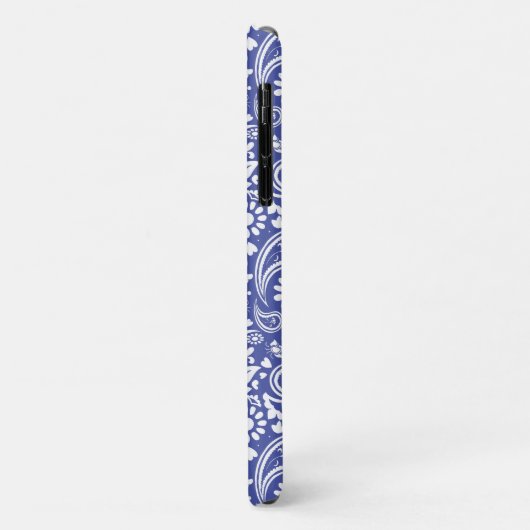 Coques Case-Mate iPhone Classic Bleu Blanc Boho Paisley Motif (Dos/Gauche)