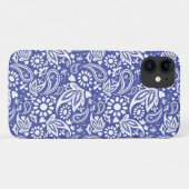 Coques Case-Mate iPhone Classic Bleu Blanc Boho Paisley Motif (Dos (Horizontal))