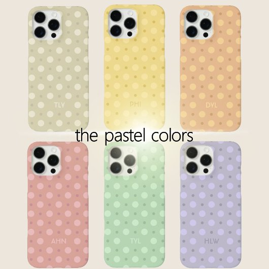 Coques Case-Mate iPhone Classic Blue Dots Pattern Custom Name Initials