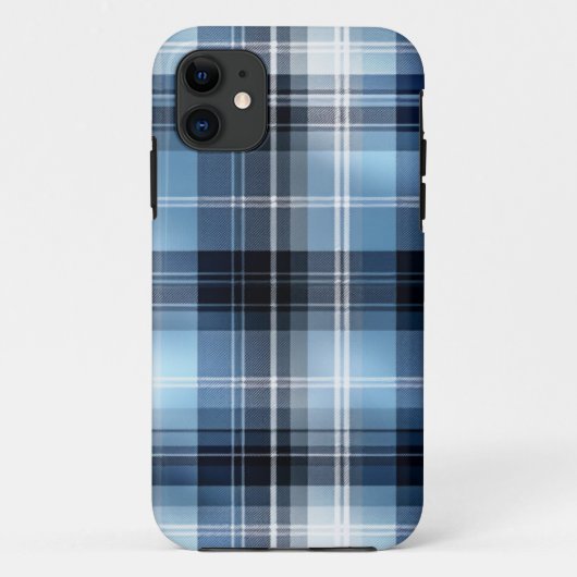 Coques Case-Mate iPhone Classic Blue Plaid Motif - Design Tartan tendance (Dos)