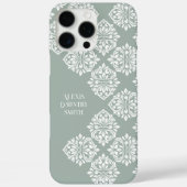 Coques Case-Mate iPhone Classic Damask Abstrait Géométrique Pale Vert Doux (Verso)