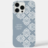 Coques Case-Mate iPhone Classic Damask Abstrait Geometry Cadet Grey (Verso)
