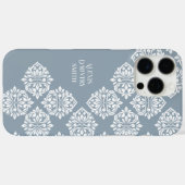 Coques Case-Mate iPhone Classic Damask Abstrait Geometry Cadet Grey (Verso (horizontal))