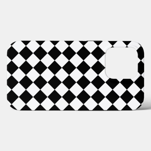 Coques Case-Mate iPhone Classic Diamond noir et blanc Checkers (Verso (horizontal))