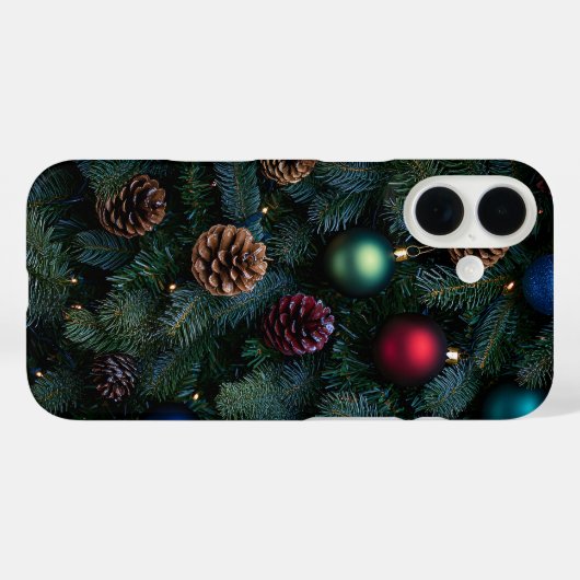 Coques Case-Mate iPhone Classic Elegant Christmas Tree Ornaments (Verso (horizontal))
