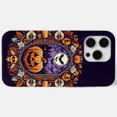 Coques Case-Mate iPhone Classic Fair Isle Halloween/citrouille (Verso (horizontal))