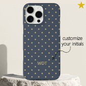 Coques Case-Mate iPhone Classic Navy Blue Custom Monogram Polka Dot 