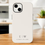 Coque Pour iPhone 14 Classic Neutre Moderne Minimaliste Nom Monogramme<br><div class="desc">Élevez votre smartphone avec notre coque iphone de nom Monogramme minimaliste moderne classique élégant. Ce coque méticuleusement conçu allie élégance intemporelle et minimalisme contemporain. Conçu à la perfection, il protège non seulement votre appareil, mais ajoute également une touche de style personnalisé. Les options de personnalisation de monogramme et de nom...</div>