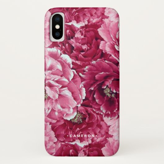 Coques Case-Mate iPhone Classic Pink Peonies Clusters Personnalisé (Dos)