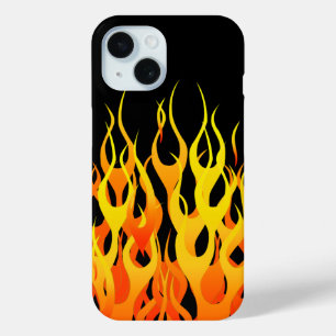 Coque Pour iPhone 15 Classic Racing Flames Décor sur un