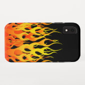 Coques Case-Mate iPhone Classic Racing Flames Pin Stripes sur Noir (Dos (Horizontal))