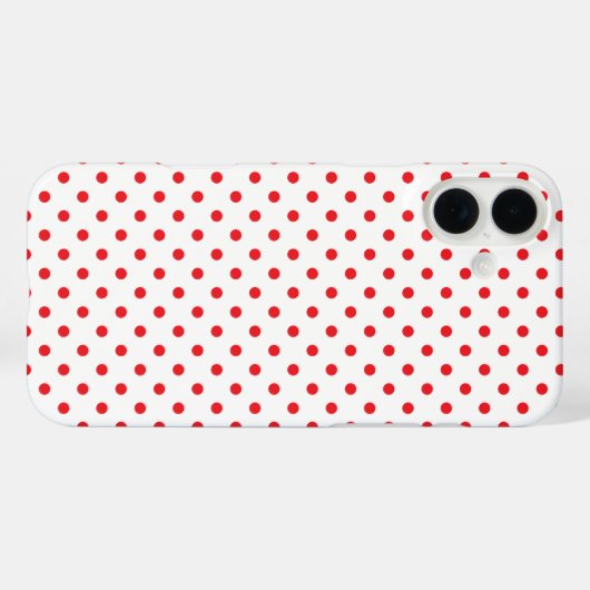 Coques Case-Mate iPhone Classic Red Tiny Polka Dot Pattern (Verso (horizontal))