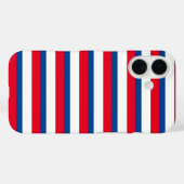 Coques Case-Mate iPhone Classic rouge, blanc et bleu rayé (Verso (horizontal))