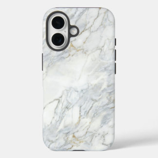 Coques iPhone 16 Classic White Marble & Gold Veins Case | iPhone 16