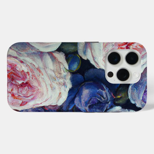 Coques Case-Mate iPhone Classique Baroque Rose Floral Design (Verso (horizontal))
