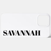 Coques Case-Mate iPhone Classique blanc nom personnalisé simple  (Verso (horizontal))