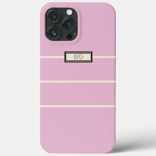 Coques Case-Mate iPhone Classique Chic Élégant Monogramme Féminin Rose (Verso)